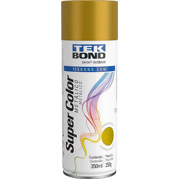 Tinta spray ouro metálico 350ml TEKBOND