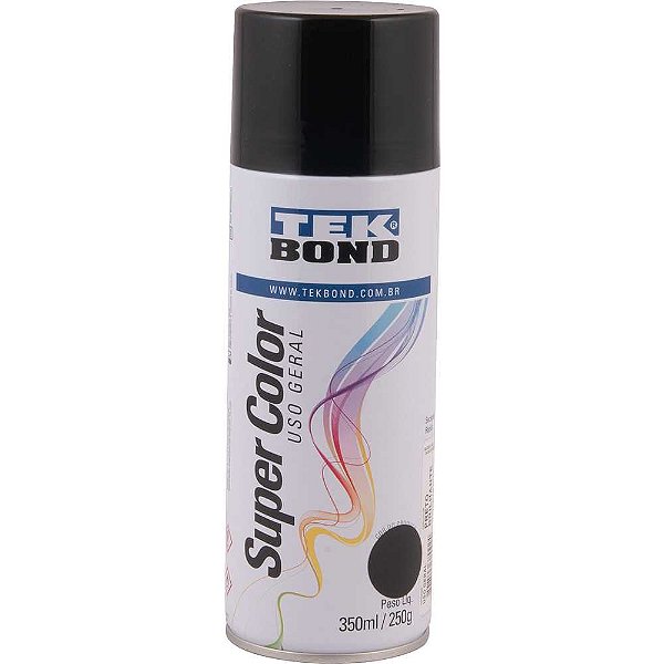 Tinta spray preto brilhante 350ml TEKBOND