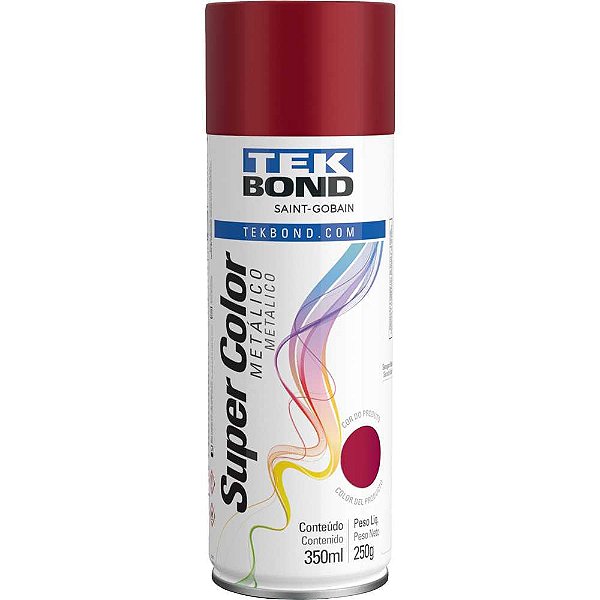 Tinta spray vermelho metálico 350ml TEKBOND