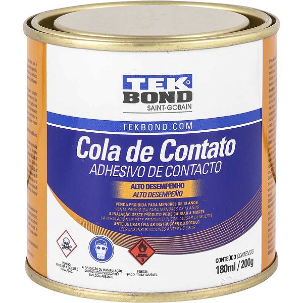 Adesivo de contato 200g com toluol Cola de Contato Alto desempenho TEKBOND