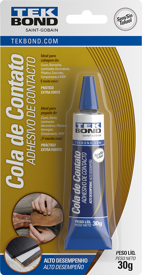 Adesivo de contato bisnaga com 30g levemente amarelado COLA DE CONTATO 24307008602 TEKBOND