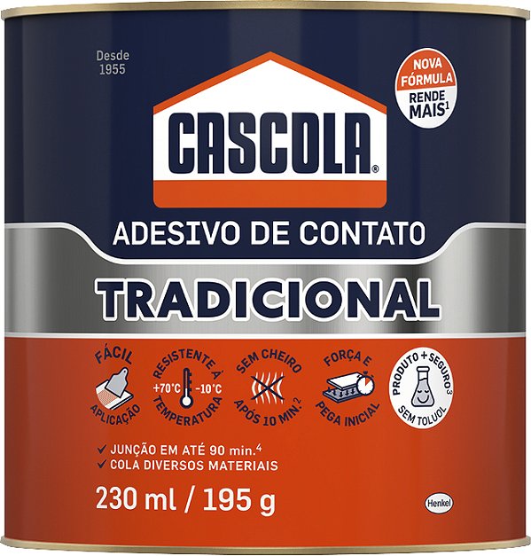 Adesivo de contato cascola sem toluol 195g CASCOLA