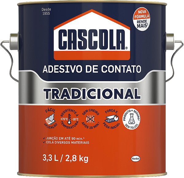 Adesivo de contato cascola sem toluol 2,8kg CASCOLA
