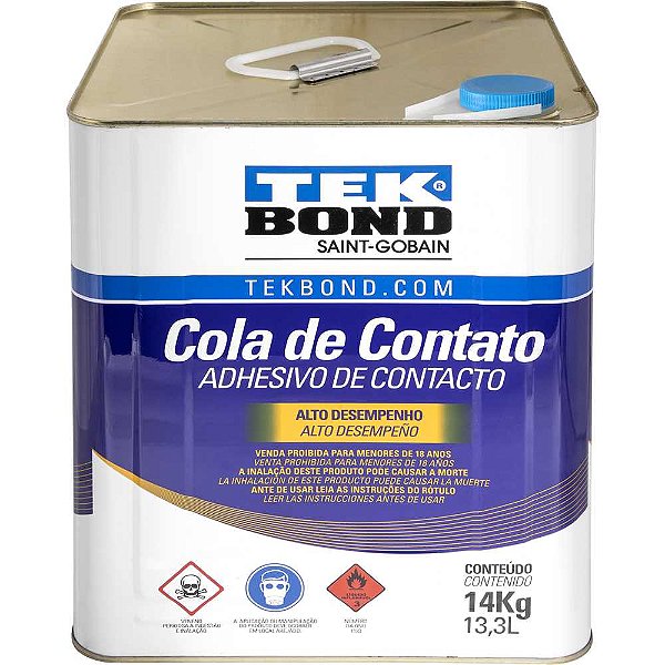 Adesivo de contato 14kg com toluol Cola de Contato Alto desempenho TEKBOND