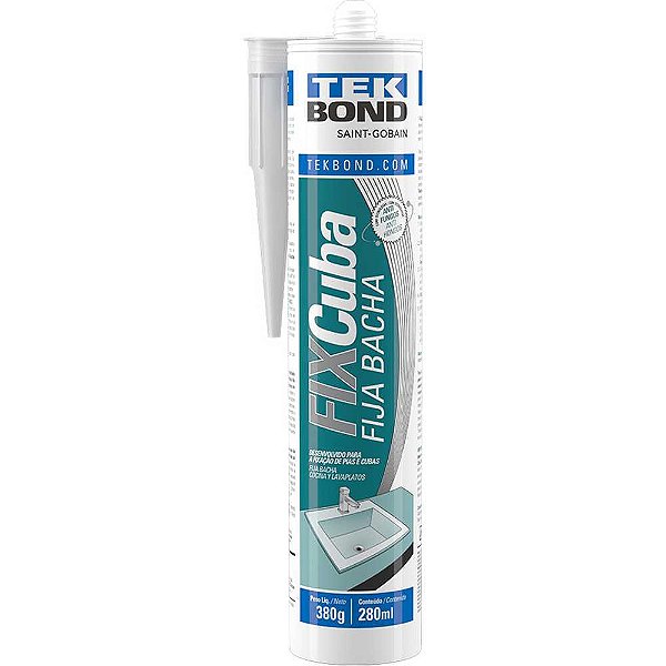 Adesivo para fixar cubas cartucho com 380g cinza FIX CUBA 21411038000 TEKBOND
