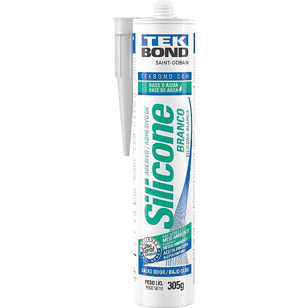 Borracha de silicone a base d'agua branco 305g TEKBOND