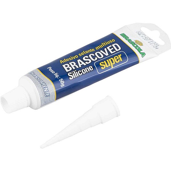 Borracha de silicone acético transparente 50g 3020007 BRASCOLA