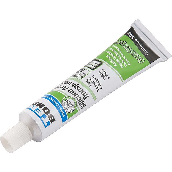 Borracha de silicone acético transparente 50g tubete TEKBOND