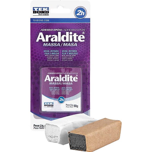 Adesivo epóxi bicomponente 50g Araldite massa TEKBOND
