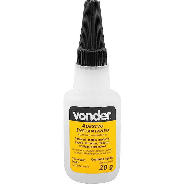 Adesivo instantâneo cianoacrilato industrial 20g VONDER