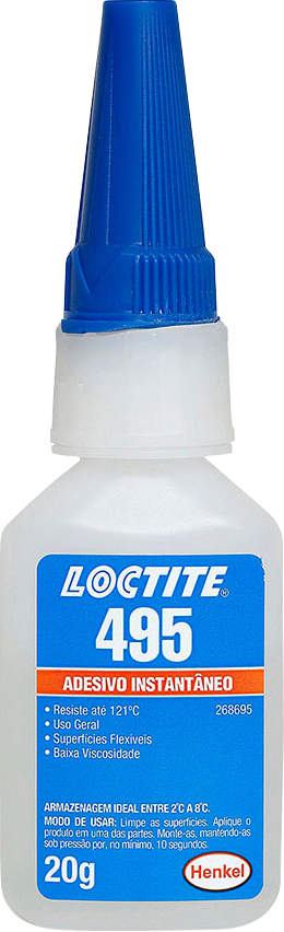 Adesivo instantâneo cianoacrilato industrial 495 20g LOCTITE