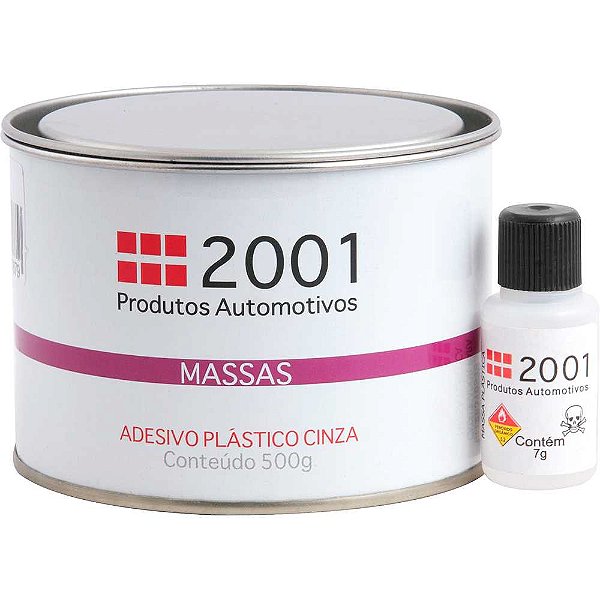 Adesivo plástico 0,500 gramas cinza 9769 com catalisador 2001
