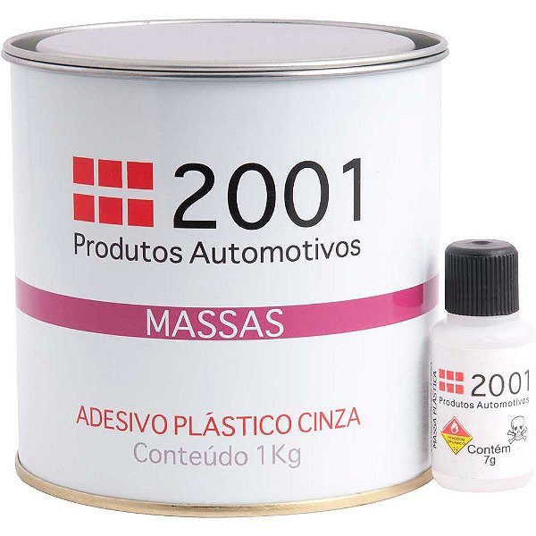 Adesivo plástico 1kg cinza 9772 com catalisador 2001