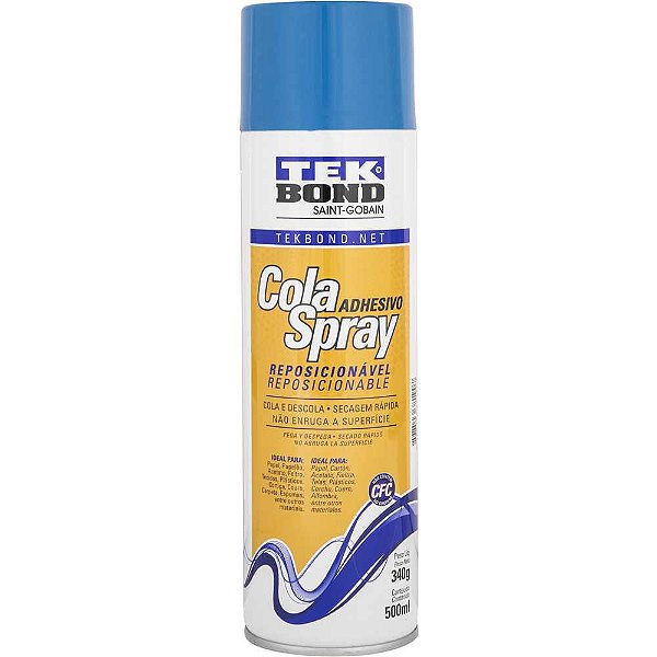 Adesivo reposicionável em spray 340 g/500ml TEKBOND