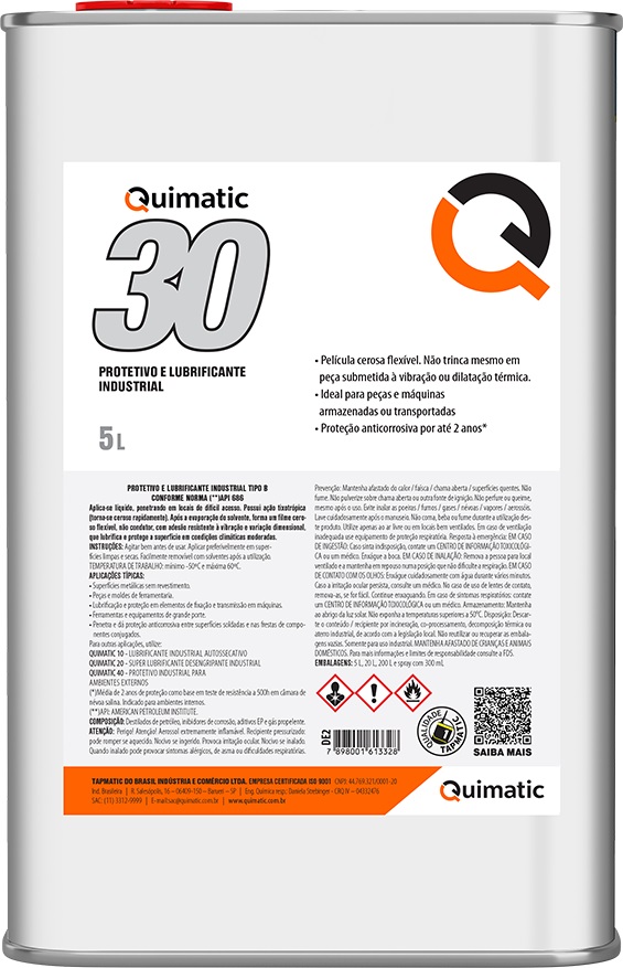 Protetivo e lubrificante 5L DE2 QUIMATIC