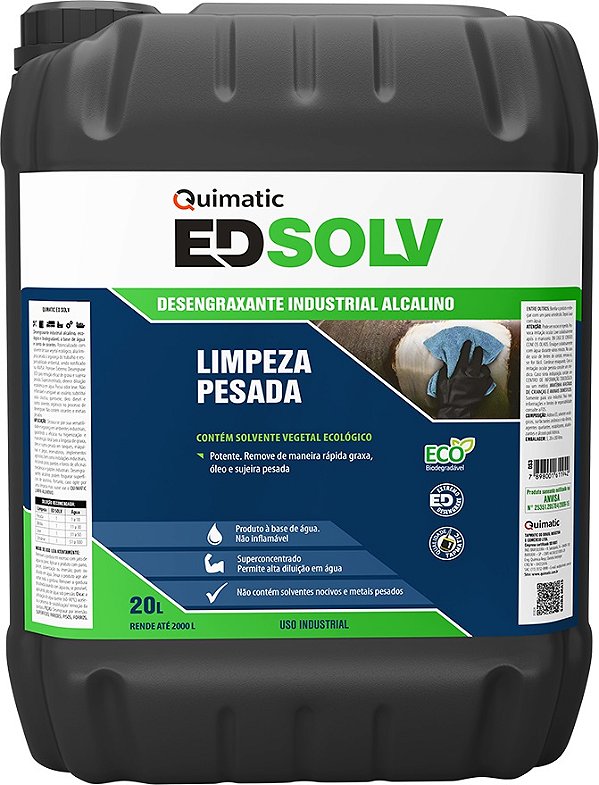 Desengraxante ED SOLV 20L QUIMATIC