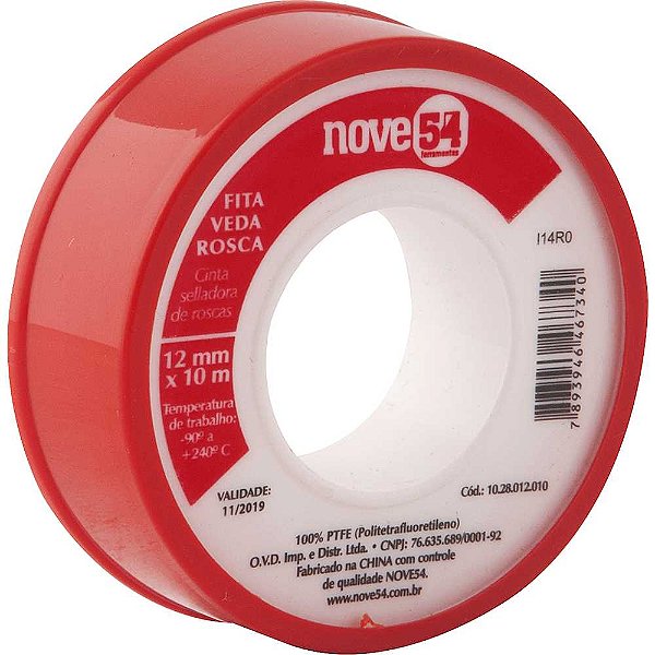 Fita veda-rosca 12mm x 10m NOVE54