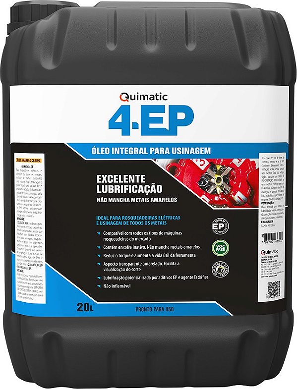 Fluido de corte integral de base mineral 20 litros 4 EP QUIMATIC