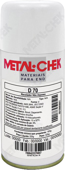 Liquido revelador 225g branco D-70 HI METAL-CHEK