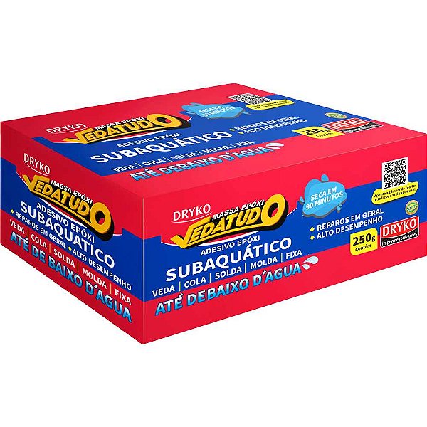 Massa epóxi bicomponente 250g Vedatudo DRYKO