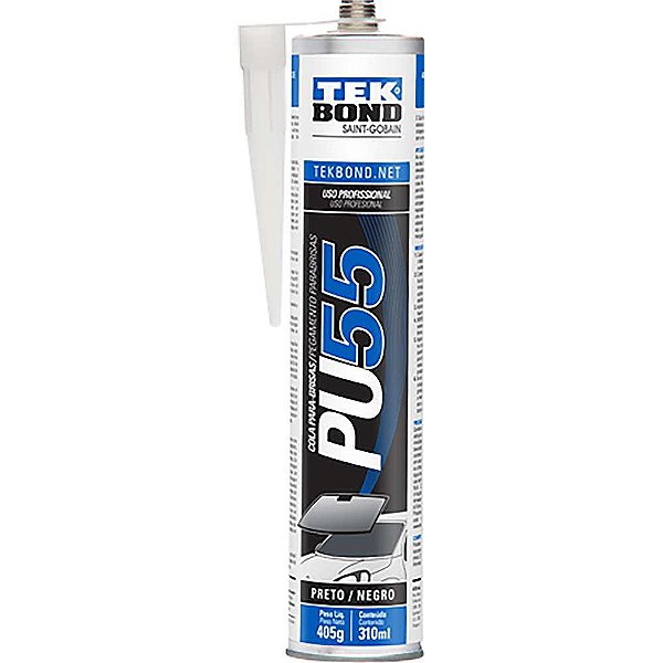 Selante de poliuretano 310 ml/405g (cartucho) preto Para-Brisas PU 55 TEKBOND