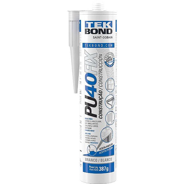 Selante de poliuretano PU 40 FIX branco 387g TEKBOND