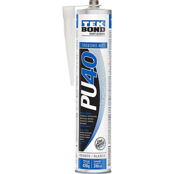 Selante de poliuretano PU40 branco 310ml TEKBOND