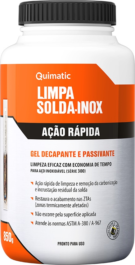 Gel limpa solda inox LT1 ação rápida QUIMATIC