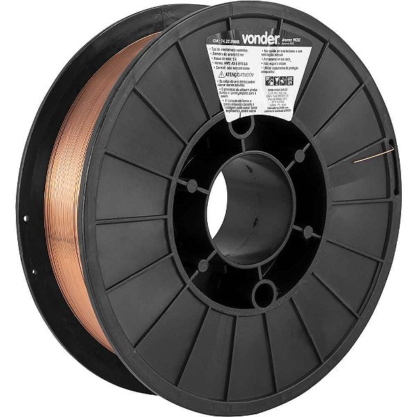 Arame MIG/MAG 0,6mm carretel plástico com 5kg VONDER