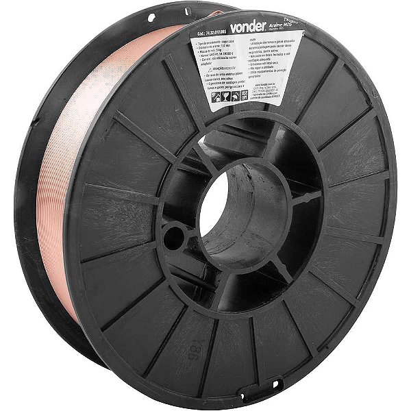 Arame MIG/MAG 1,0mm carretel plástico com 5kg VONDER