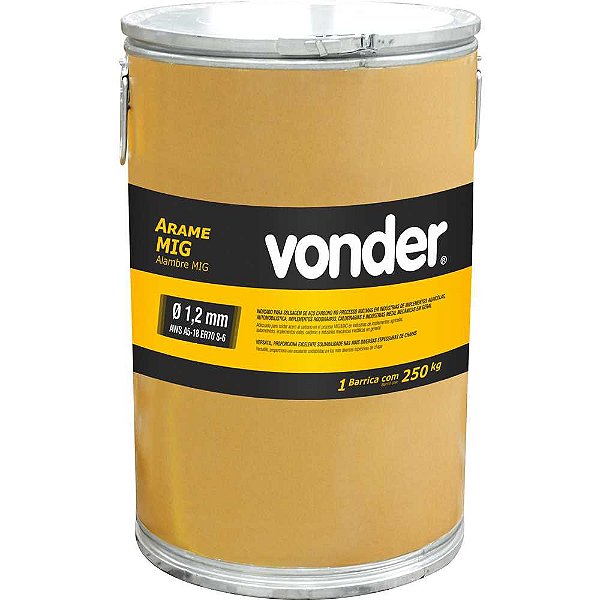 Arame MIG/MAG 1,2mm barrica com 250kg VONDER/TMX