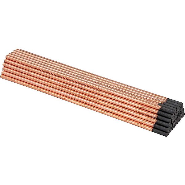 Eletrodo de carvão grafitado cobreado para corte chanfro e goivagem 50 peças 1/4" x 12" VONDER