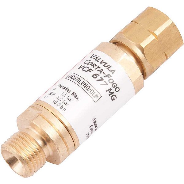 Válvula seca corta chama/fogo acetileno para maçarico VCF-677 MG VONDER