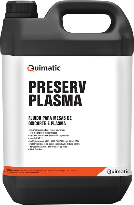 Fluído preservante 5 litros Preserv Plasma LNP2 QUIMATIC
