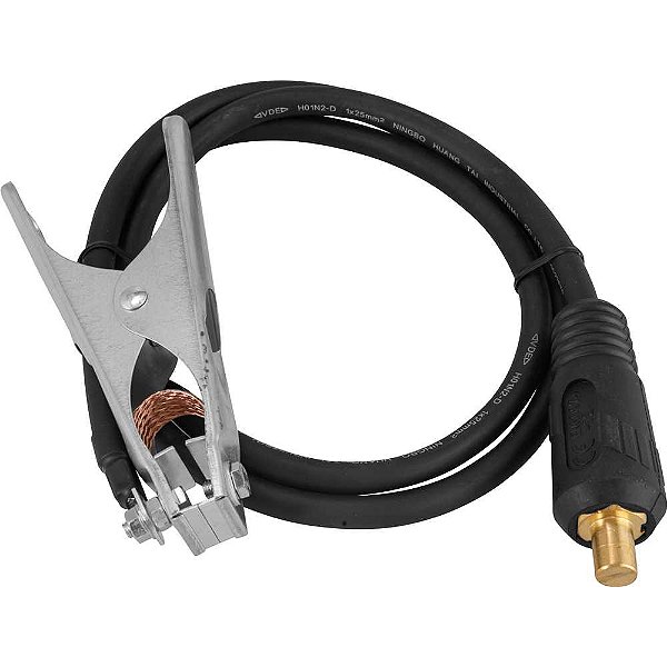 Cabo de solda com garra obra 25 mm² x 1,5m engate baioneta 13mm VONDER
