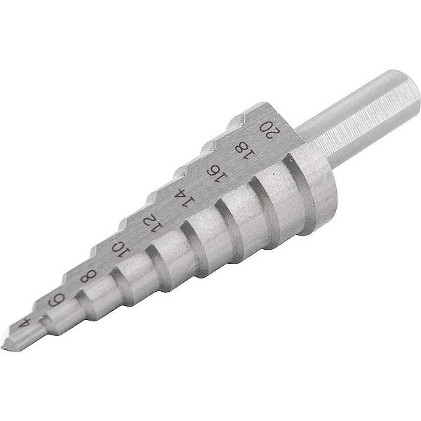 Broca de aço rápido escalonada 4mm a 20mm VONDER