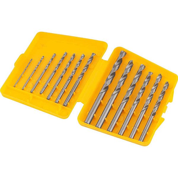 Jogo de brocas de aço rápido DIN 338 1,5mm a 6,5mm com 13 peças VONDER