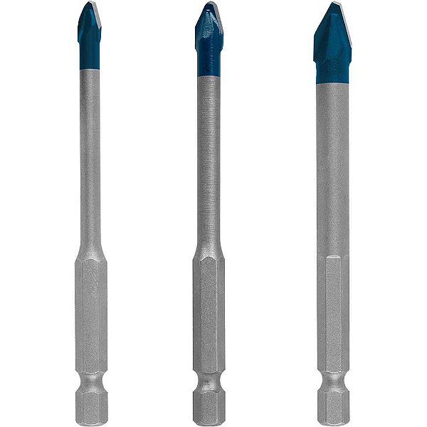 Jogo de brocas multiuso com ponta de metal duro 5,0mm a 8,0mm com 3 peças Expert HEX-9 Hardceramic 2 608 900 595 BOSCH