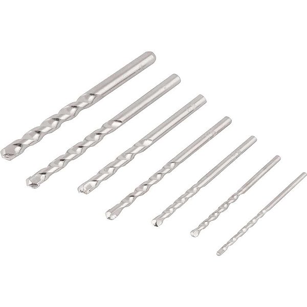Jogo de brocas para concreto com ponta de metal duro 3mm a 10mm com 7 peças VONDER