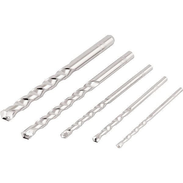 Jogo de brocas para concreto com ponta de metal duro 4mm a 10mm com 5 peças VONDER