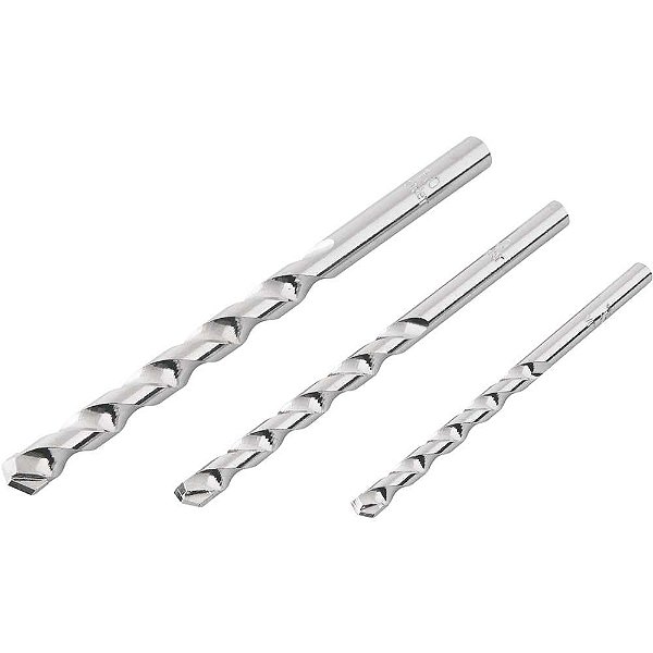 Jogo de brocas para concreto com ponta de metal duro 5mm a 8mm com 3 peças VONDER