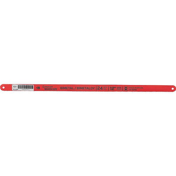 Lâmina de serra manual 12" x 1/2" com 24 dentes bimetal NF1224 caixa com 50 peças CRESCENT NICHOLSON