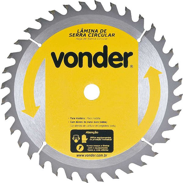 Lâmina de serra circular com dentes de metal duro/vídea 185mm x 16mm 36 dentes VONDER