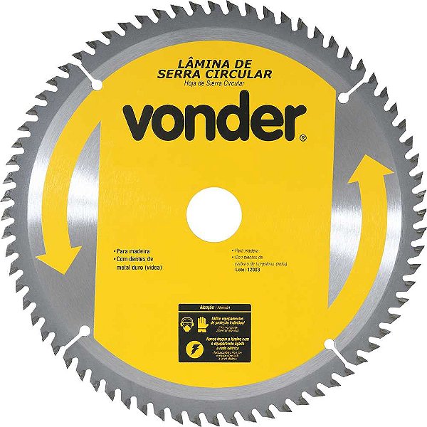 Lâmina de serra circular com dentes de metal duro/vídea 450mm x 30mm 60 dentes VONDER