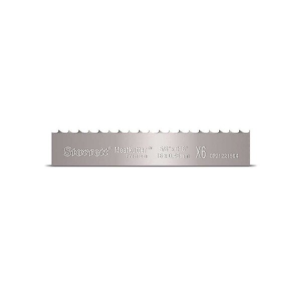 Lâmina de serra fita aço carbono para cortar carne kit com 5 peças 3,30m x 16mm x 0,46mm 6 dentes Skip Meatkutter Premium MKP STARRETT