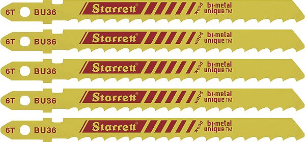 Lâmina de serra tico-tico cartela com 5 peças BU36 STARRETT