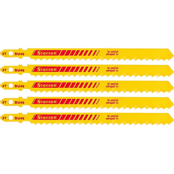 Lâmina de serra tico-tico cartela com 5 peças BU46 STARRETT