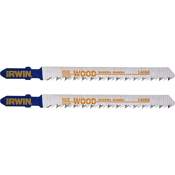 Lâminas de serra tico-tico 100mm 10 dentes 2 peças IW14058 IRWIN