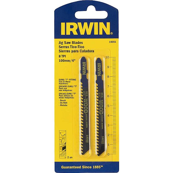 Lâminas de serra tico-tico 100mm 8 dentes 2 peças IW14055 IRWIN