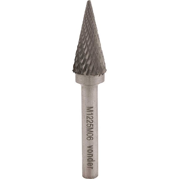 Lima rotativa cônica ponteaguda 12,0mm x 25,0mm com haste 6,0mm VONDER